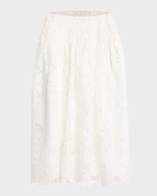 Roxie Embroidered Floral Lace Midi Skirt